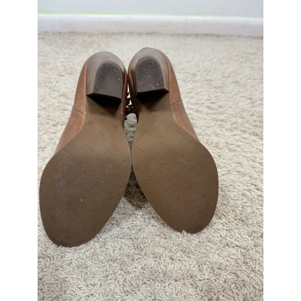 Jack Rogers Women's Greer Oak Tan Leather Block Heel Western Booties Size 7 M - Picture 8 of 12